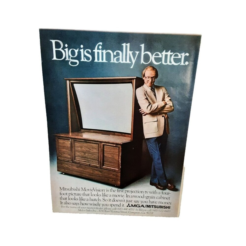 1979 Mitsubishi Movievision TV Original Print Ad 70s